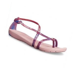 Crocs Really Sexi Sandal Thong Pink Marble Swirl Jelly Size 10- RARE COLOR!